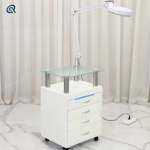 Qunpeng Multi-functional Tool Cabinet Beauty Trolley Dental Lamp Cabinet Storage Box With Lights
