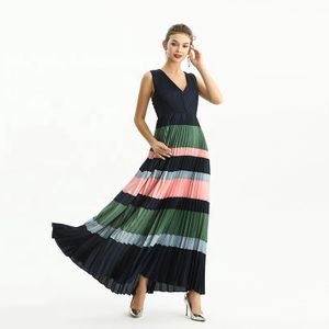 ND198 custom odm oem Plus Size Women's Fashion pleat Maxi Women casual dress factory