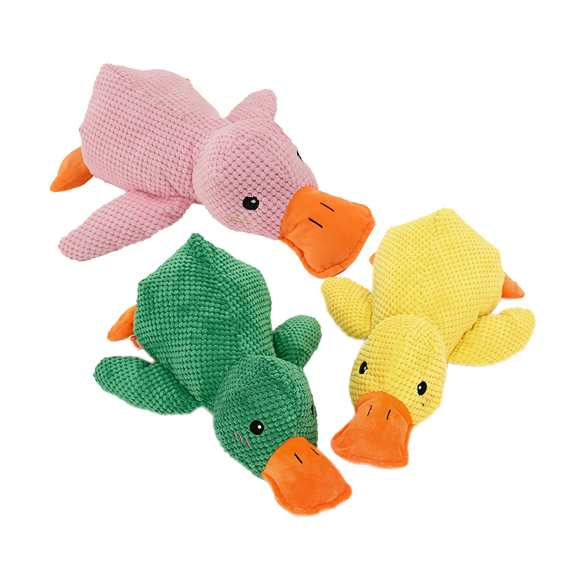 Shenzhen Xiayue Technology Co., Ltd. Cute Dog Toy Plush Bite Resistant Molar Voice Puppy Retriever Dog Pet Supplies Stuffed Duck Animations Plush Dog Toy