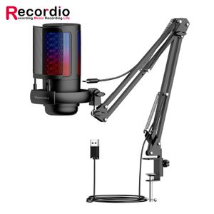 GAM-ME6S+ Wholesale Hot Sale Podcast Condenser Microphone RGB Lighting Desktop Gaming Mic