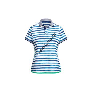 Best Quality Quick Dry Knitted Comfortable Sublimation Hot Sell Wholesale Golf Striped Polo Shirt For Womens From Bangladesh