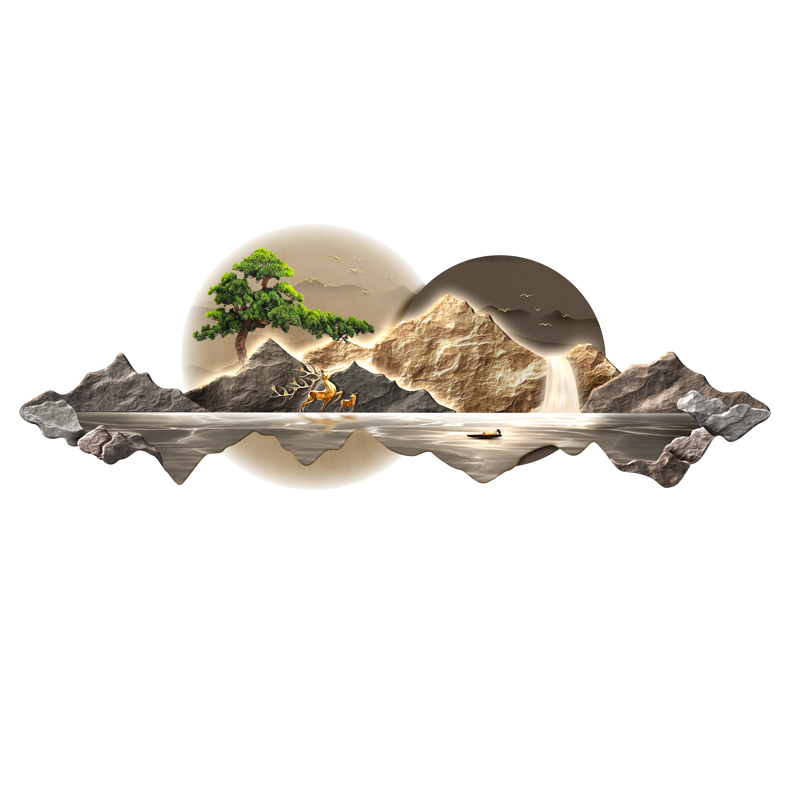 Yiwu City Suhang Crafts Co., Ltd. Factory direct selling decorative painting Landscape aisle LED crystal porcelain uv printing abstract painting home wall decor