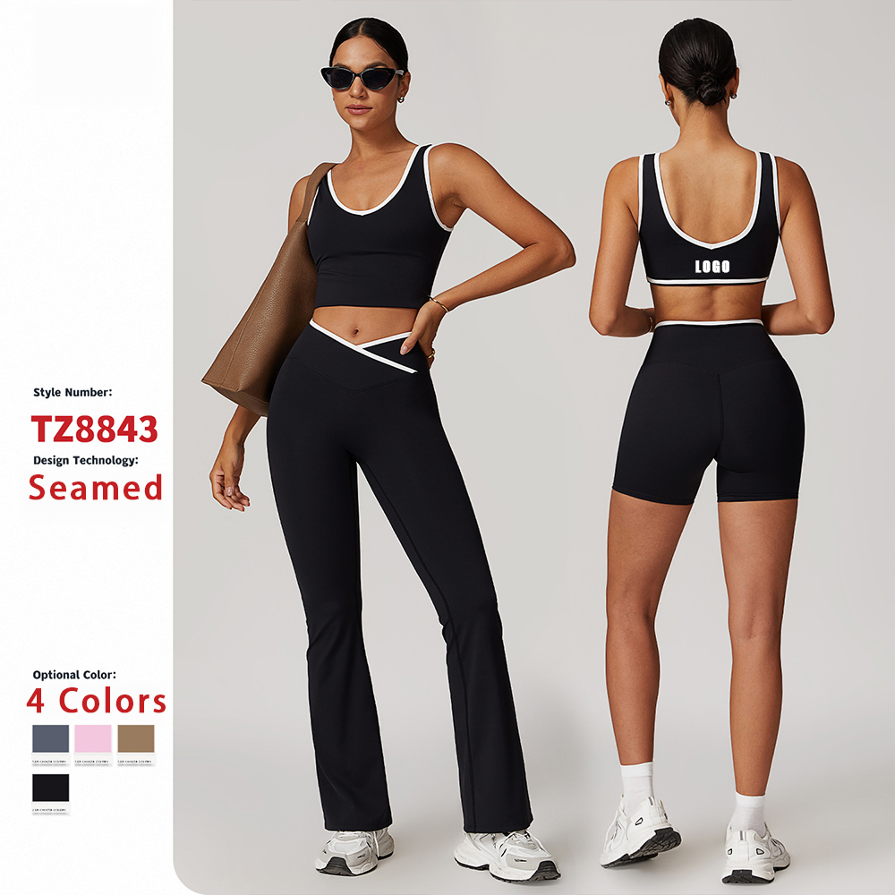 Longyan Huixun E-Commerce Co., Ltd. 2024 New Cross High Waist Women'S Activewear Suits Sport Gym Athletic Fitness One Piece Workout Yoga Set