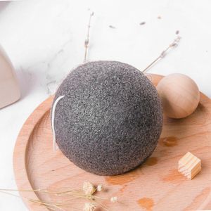 Organic Konjac Sponge Biodegradable Face Cleansing Tool Bamboo Charcoal Black Original Exfoliator Sponge