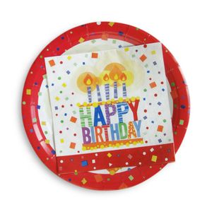 disposable birthday party paper plates napkins decoupage and paper dessert cup