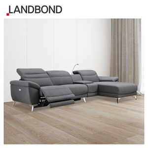 Home Fabric Sofa Set Furniture L Shape Chaise Multi Function Modern Reading Lamp Storage Box Cinema Table Couch Living Room Sofa