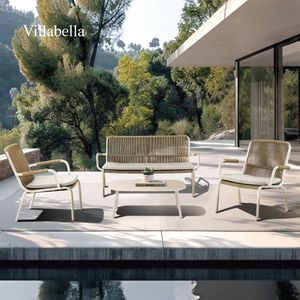 Modern Garden Furniture Cane Patio Furniture Rattan Sofa Sets All Weather Lounge Sofa Hotel Furniture Set Outdoor Sofa