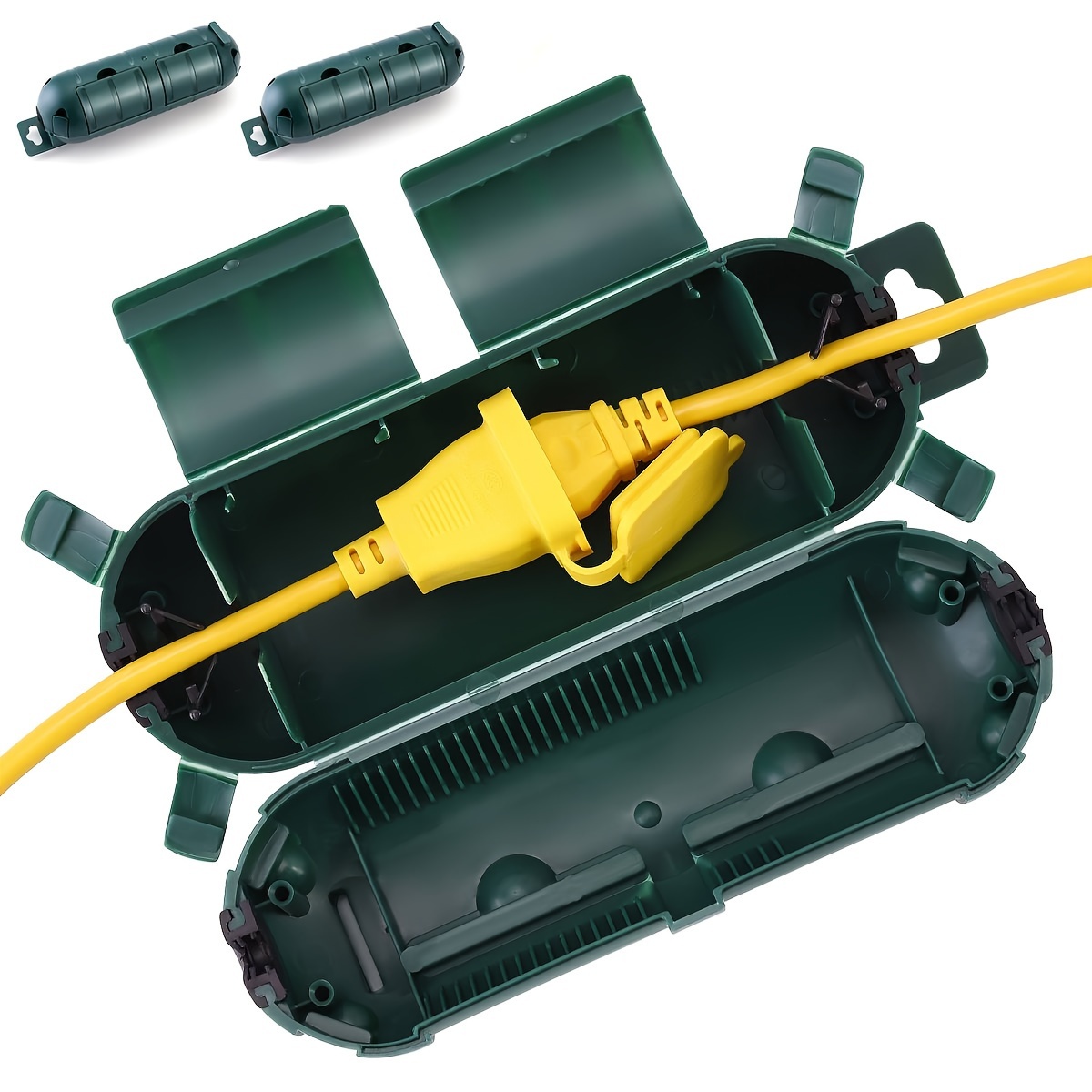 Outdoor Extension Cord Safety Cover Weatherproof Electrical Connection Box Green Waterproof Seal Connection Protectors