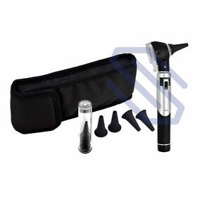 LED Fiber Optic Direct Portable Medical Otoscope with Steel Grip ENT Ear Care Diagnostic Mini Otoscope Set CE