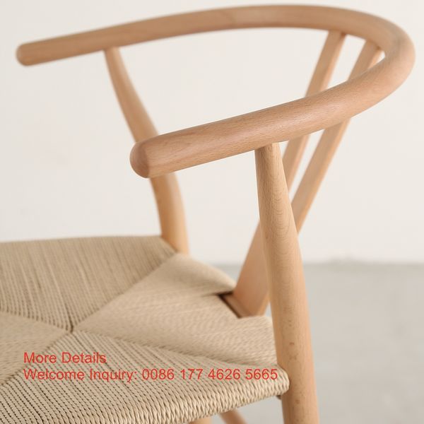 Cheap Classic designer armchair natural oak wood wishbone Chair Black Walnut Color Mid-Century Beech Wooden Leg Dining Chair