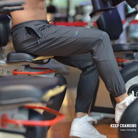 In stock US XS - XL size men sportswear casual jogger pants gym fitness  polyester breathable  track pants men slim  fitPopular