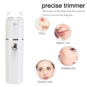 Private Label Electric Hair Remover Cat Face Epilator Pencil Shaver Eyebrow Trimmer OEM Logo Battery Powered Style Epilator