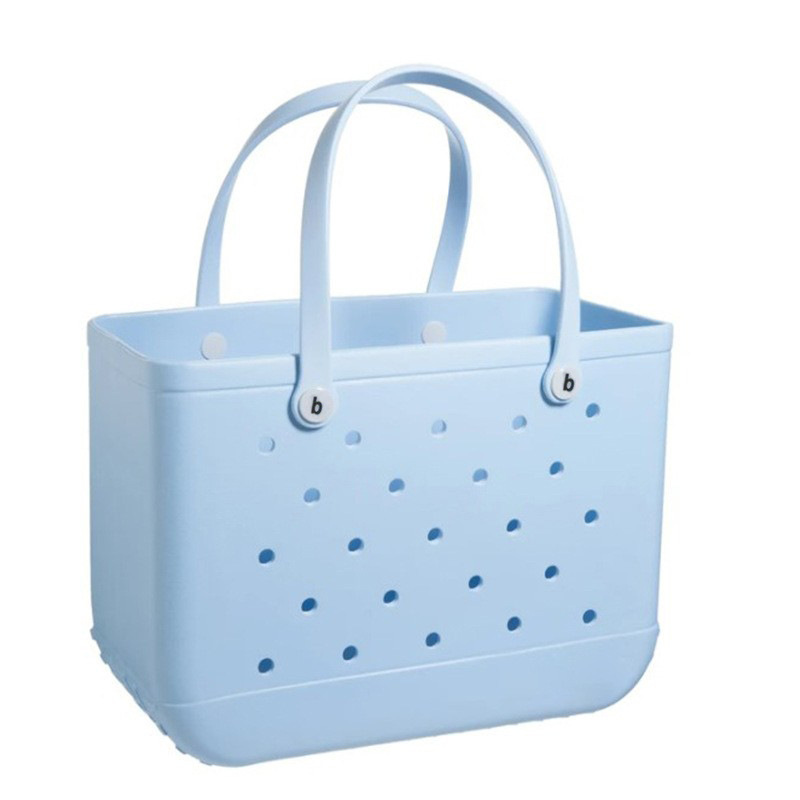 Yushan County Sold Out The Trading Co., Ltd. Custom XL size Candy Color Beach Outdoor Silicone Bag Women Waterproof Washable EVA Handbag Beach Swimming Storage Bag
