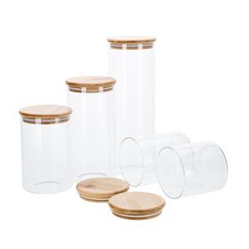 Wholesale Creative Use Of Glass Tea Canister Round Food Sealed Grain Storage Box Kitchen Storage Glass Jar