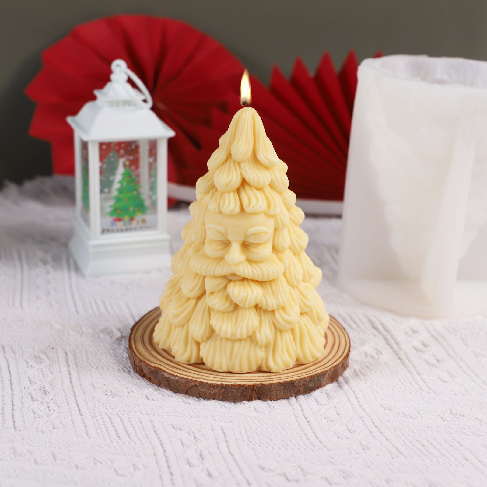 Dongyang Lujiu Trading Co., Ltd. Three-dimensional Christmas tree old man mold DIY Christmas aromatherapy candle home decoration Christmas tree silicone mold