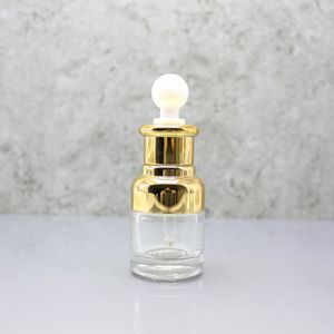 fancy glass dropper bottles 20ml olive oil containers with gold shoulder SGB-40T