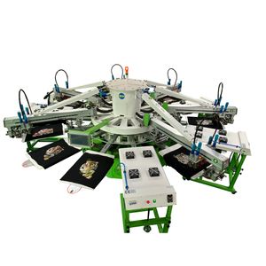 DGRUIDA 6 color 14 stations automatic T shirt silk screen printing machine full set screen printers