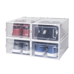 Foldable Shoe Boxes Clear Plastic Stackable Shoe Storage Packaging Men Shoes Boxes