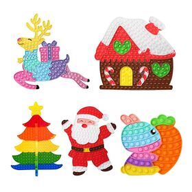 Decompression Santa Claus Elk Set Custom Christmas Halloween Popper Toy Push Pop Bubble Fidget Sensory Toy