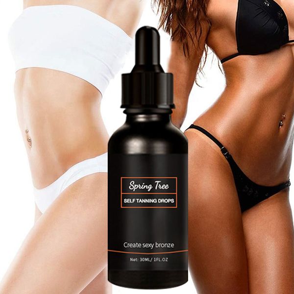 Custom Logo Suntan Oil For Bronzing Golden Body Tanning Drops Glowing Skin Solution Sunless Self Tanning Lotion Oil