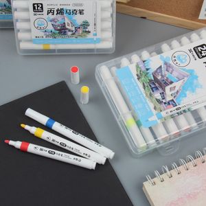 High Quality 12/18/24/36 Colors Acrylic Marker Painting Pen Office Stationary Supply Set