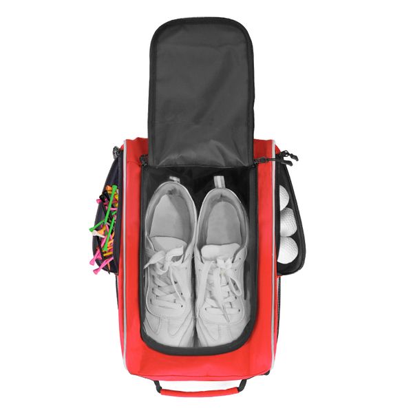 Wolt Golf Shoe Bag Sports Travel Shoes Carrier Bags with Ventilation Double Outside Accessory Pocket for Socks Tees Golf Balls