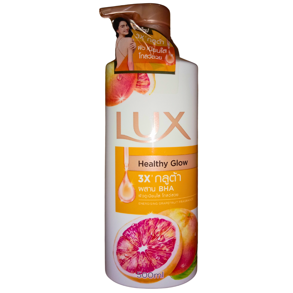L U X SHOWER CREAM (THAI) 500ML X 8 HEALTHY GLOW GRAPEFRUIT