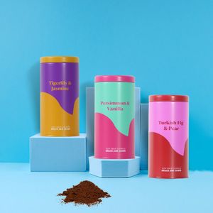 Colored  blue cylindrical tea round tin containers coffee supplements can food grade tall tin spice jar tea can logo  with lid