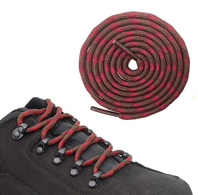 Heavy duty boot shoe laces custom round wave shape hiking shoelaces for climbing outdoor
