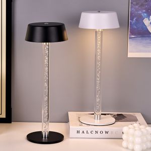 Restaurant Art Decoration interior Touch Dimmer LED Luxury Aluminum Alloy LED Cordless Desk Lamp with lamp shades
