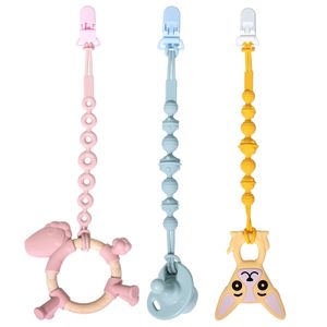 Baby Teething Chain Pacifier Silicone Personalized Pacifier Clip Chain Holder Silicone Beads Pacifier Clips