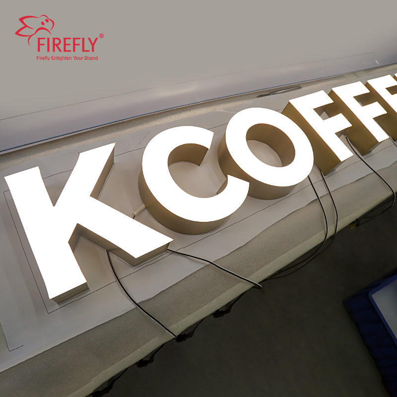 Custom Frontlit LED Stainless Steel Letters Acrylic Metal Signboard Illuminated Led Signage