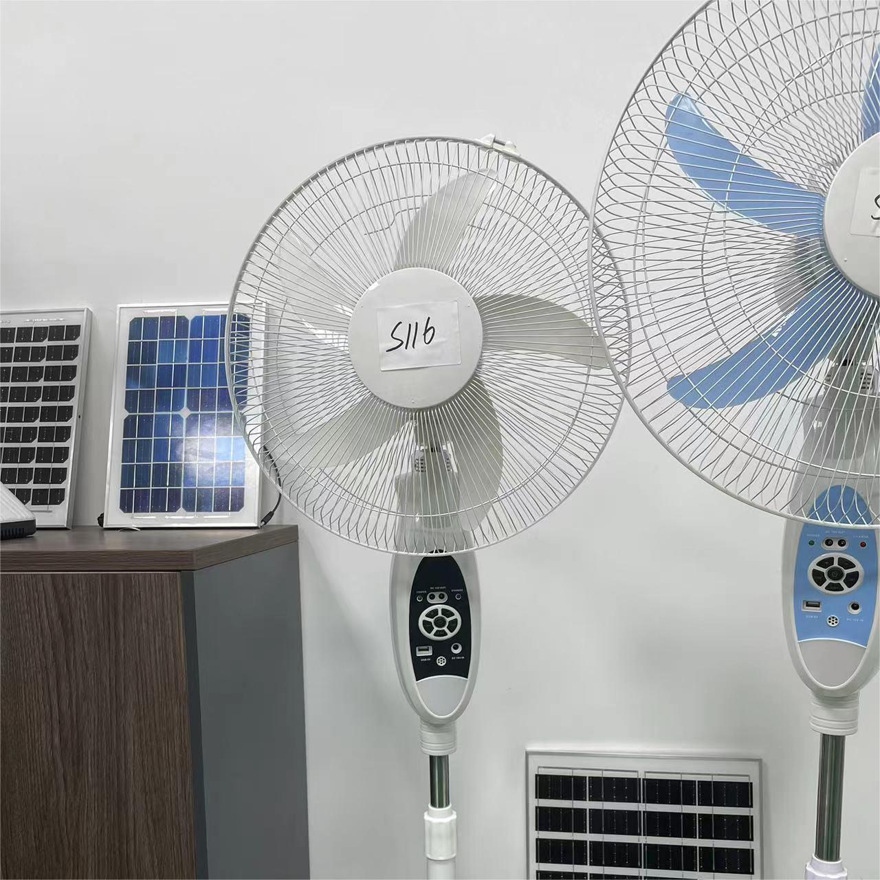 Shenzhen Nanshan District Yifeng New Energy Electrical Center Best ac dc electric ventilation powered energy and light rechargeable stand solar fan with solar panel for home