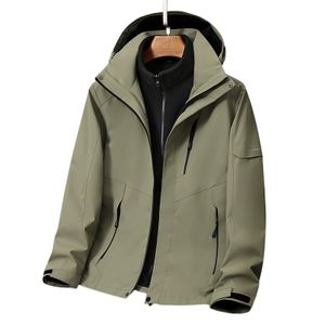 Mountain Windproof Ski Rain Men Jacket Outdoor Jacket Woven Loose Casual Winter Waterproof Breathable Soft Shell  2 in 1 Coat