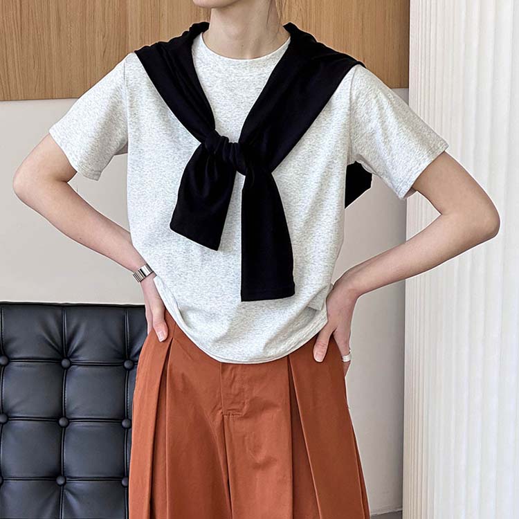 Eco-friendly Bamboo Organic Cotton Casual Simple Design Short Sleeve Women's T-shirt