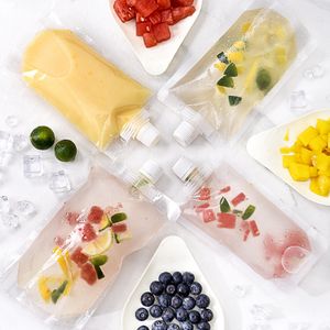 Transparent Straw Spout Pouch With PP and PET Material Fruit Juice Packaging Bag with Spout for Milk and Fruit Juice Drinking