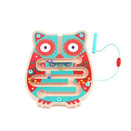 Wholesale Educational Owl Wooden Magnet Maze Board Puzzle Toy For Baby