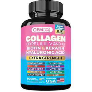 Biocaro Collagen Complex Vitamin C Skin Whitening Capsule Supplement Pure Marine Collagen Capsules