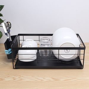Large Capacity Iron Tableware Storage Dish Rack Kitchen Storage Rack Draining Bowl Rack