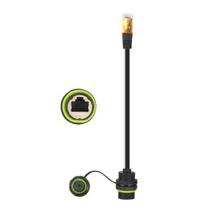Panel Mount RJ45 Waterproof Connector Male to Female Cat6 Ethernet LAN Cable adapter Outdoor RJ45 Coupler with  patch Cord