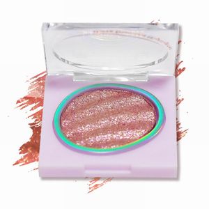 Neon Colors Mini Cute Face Powder DIY Blush Highlighter Palette Text OEM Design Logo Custom Glass Diamond Highlighter