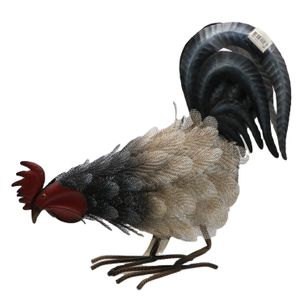 Metal Crafts Supplier metal creative gray rooster iron black rooster for outdoor decor yard creative white rooster decor