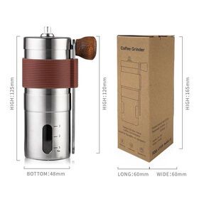 Hot Custom Logo Adjustable Conical Burr Stainless Steel Portable Manual Hand Mini Coffee Bean