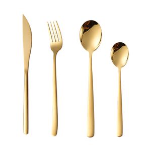 Korean Gold Flatware Set Stainless Steel Gold Plated Christmas Cutlery Set With Customized Logo
