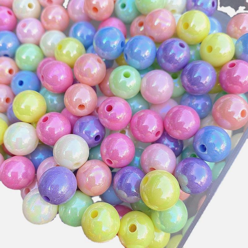 Factory Direct Sell Acrylic AB Colorful Round Beads Plastic Loose Beads for DIY Handmade Jewelry Making
