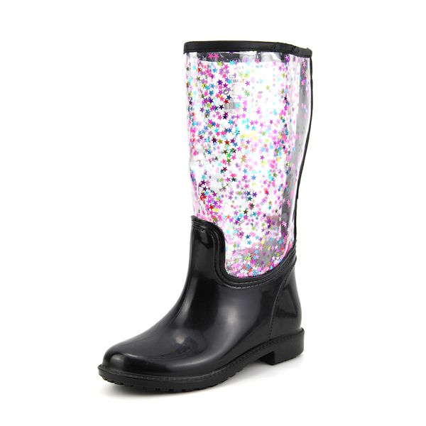 Top Quality Stars Inside Super Popular Lovely Cool Cheap Kids Glitter Rain Boots