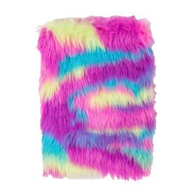 Wholesale advertising exercise notebook promotional rainbow color plush notebook