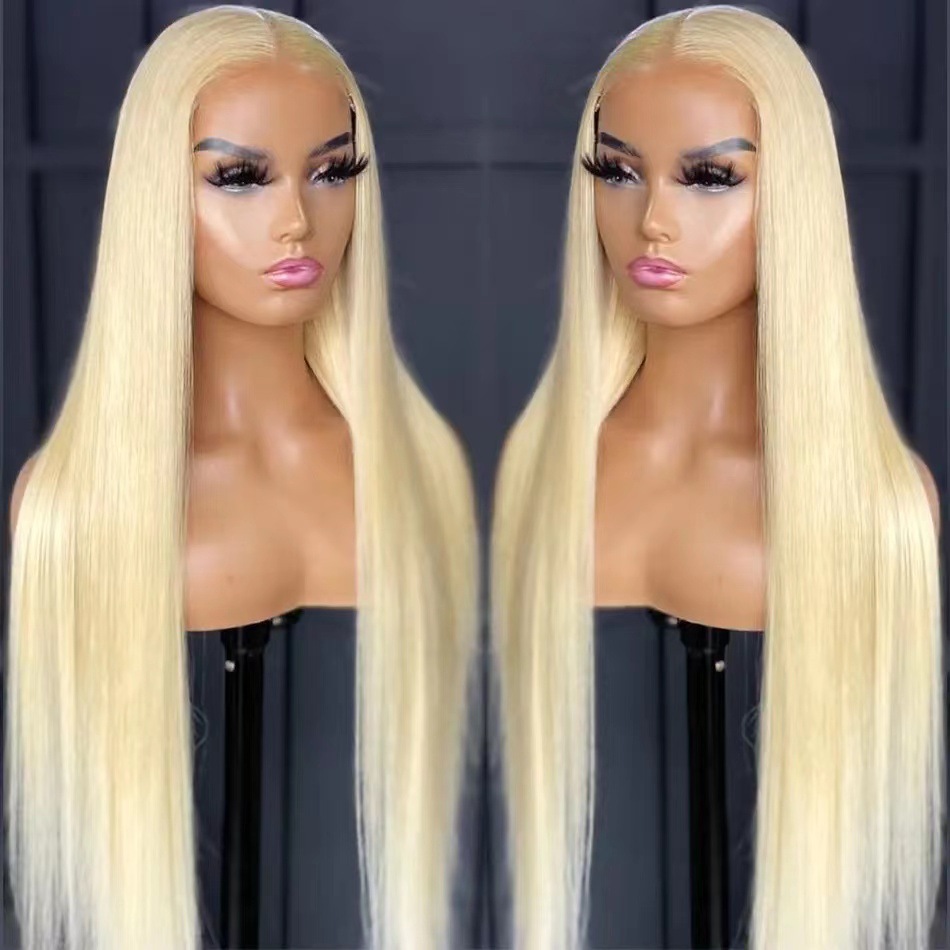 Hefei Mengshi Trading Co., Ltd. Wholesale 13*4 Lace Frontal Wigs 30 Inch Long Straight Body 613 Blonde Brazilian Human Hair Wig HD Transparent Lace Front Wigs