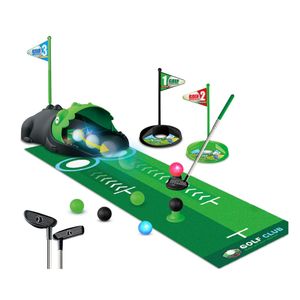 Kids Toy Golf Club Set Sport Toy with Automatic Ball Returner & LED Light Up Golf Balls for Endless Fun