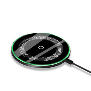 Portable 15W Fast Wireless Charger ABS Transparent Wireless Desk Charger QC3.0 QC2.0 PD OTP fast wireless charger